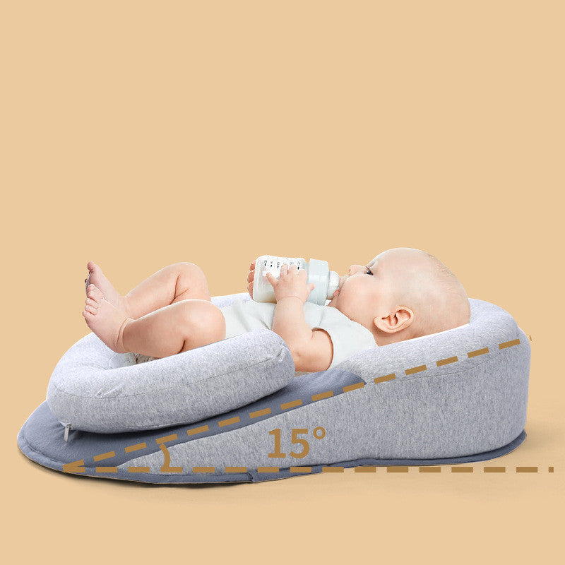 BabyNest | Ergonomisch katoenen babykussen – Verhoogd steunkussen, ademend, tegen plat hoofdje