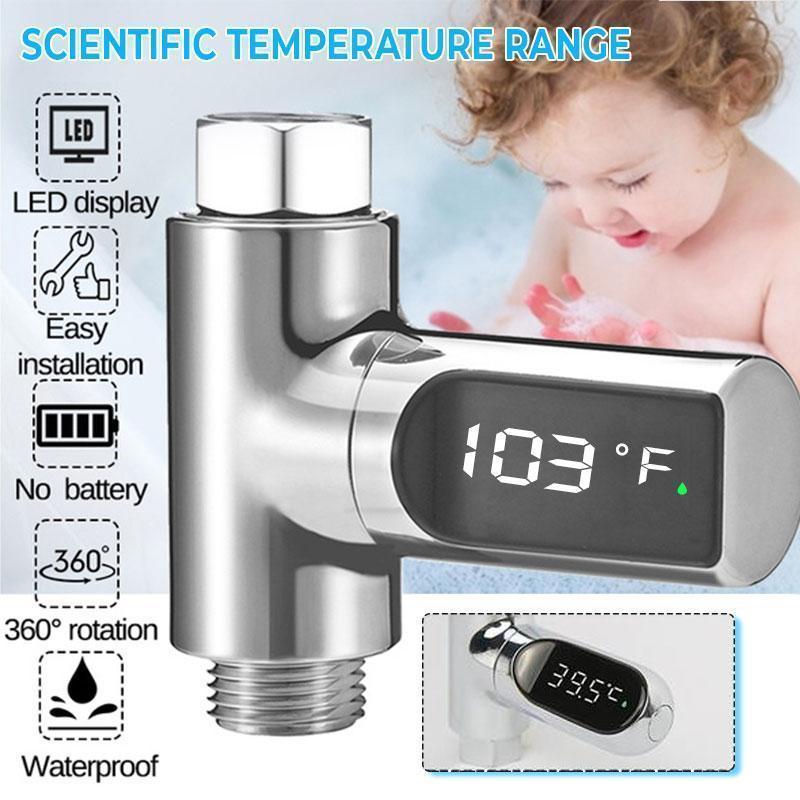 ShowerSense | LED-douchethermometer – 360° draaibare, batterijloze watertemperatuurmonitor