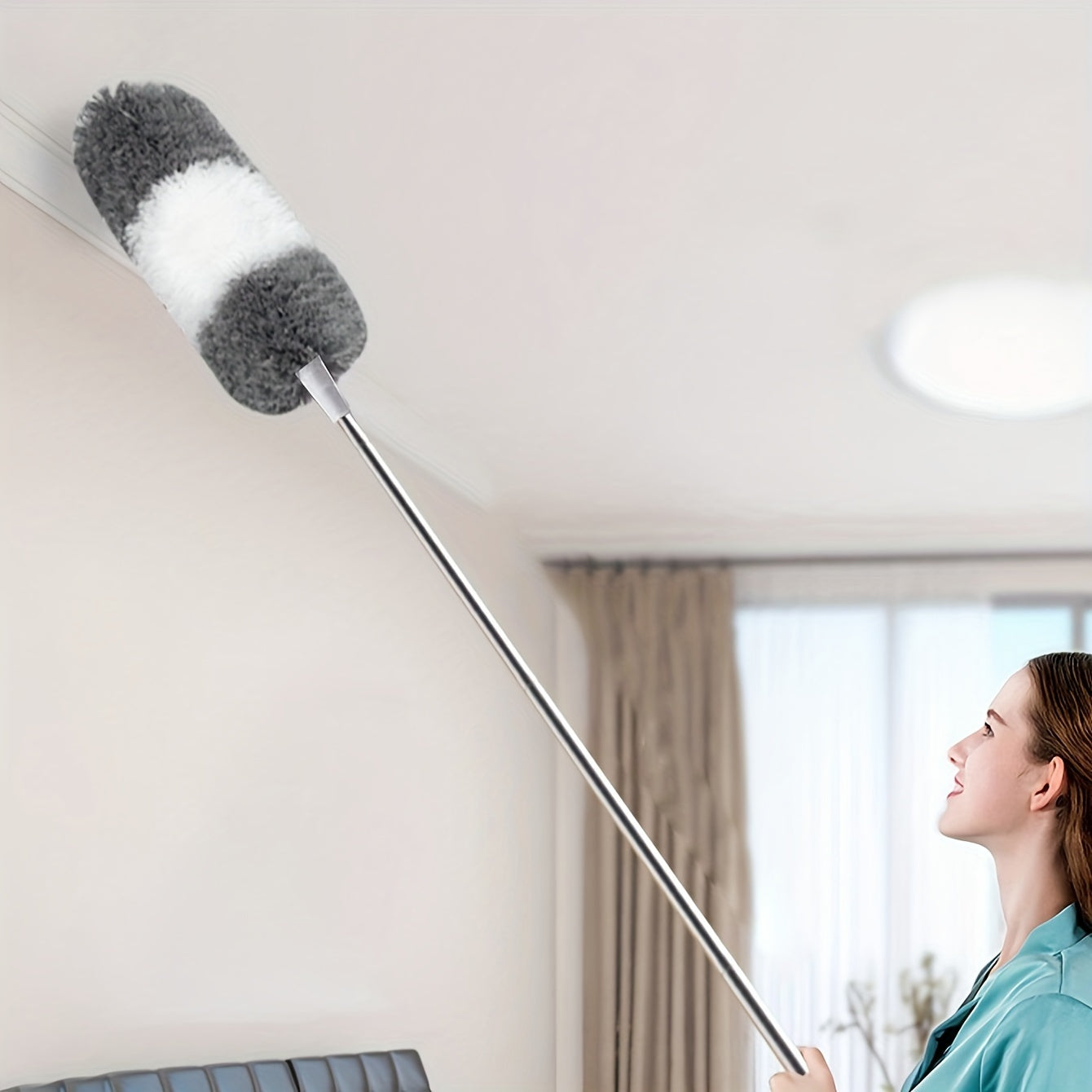 StretchDuster | Uitschuifbare microvezel stofdoek met buigbare kop - ideaal voor hoge plafonds
