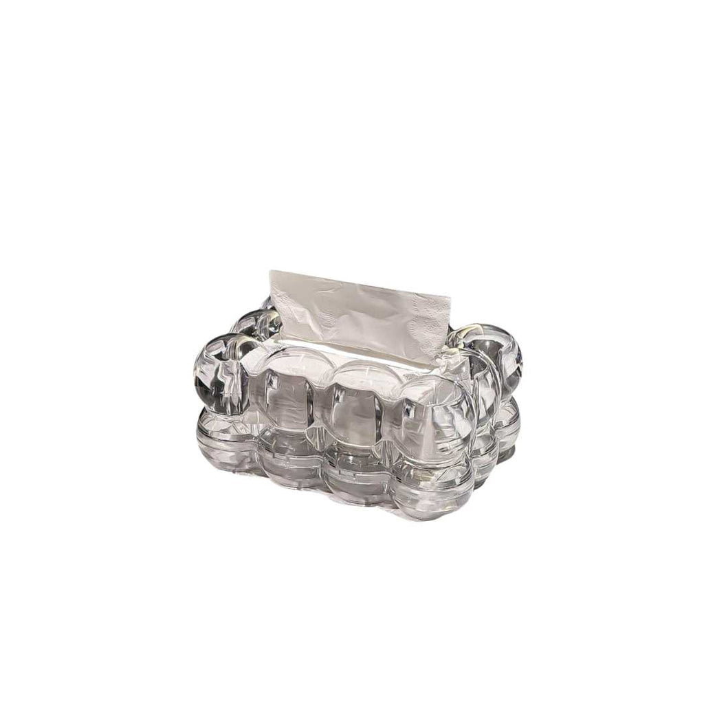 LucidBox | Moderne sculpturale acryl tissuebox, glanzende transparante decoratieve vaas