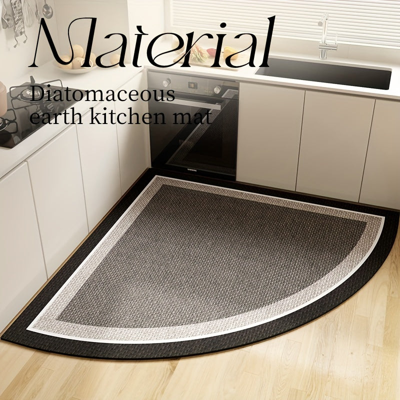 SpillGuard | Waaiervormige keukenmat – antislip, absorberend rubber en technisch doek, antivermoeidheidsmat