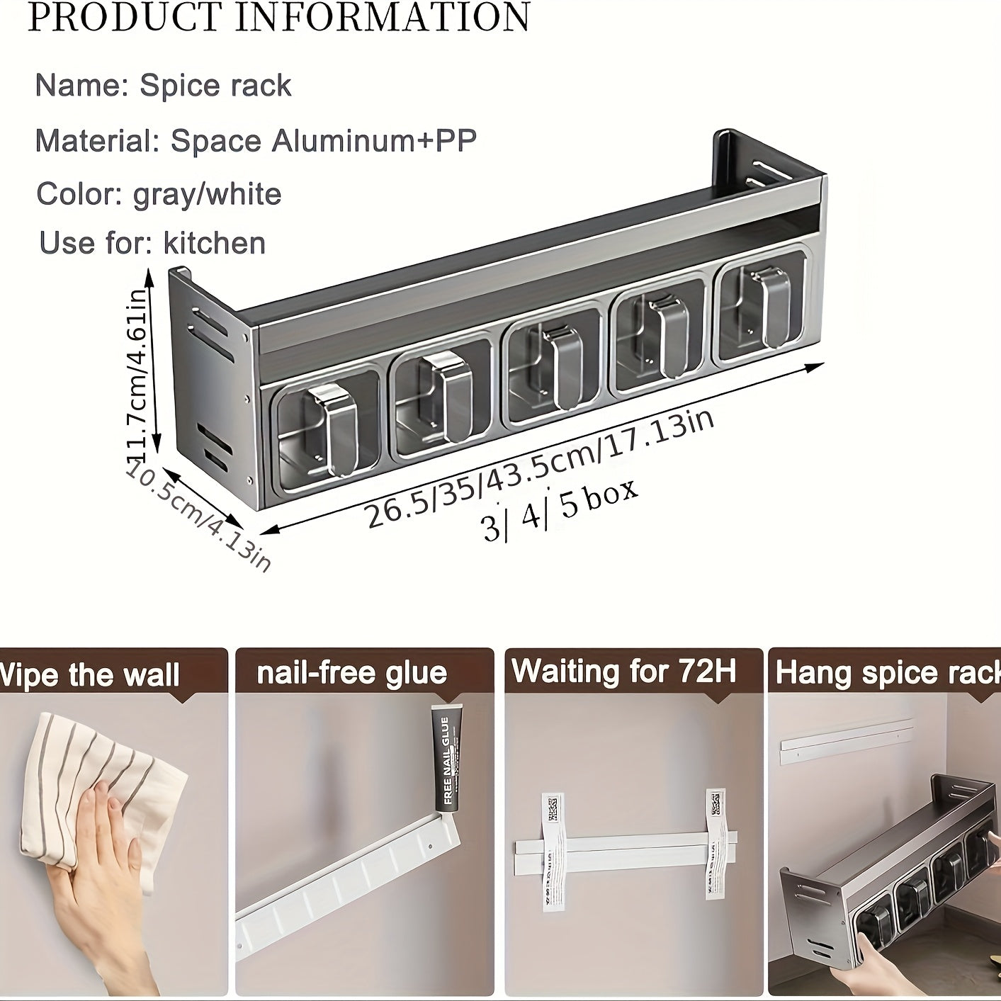 FlavorHub | Aluminium kruidenrek voor in de keuken – 3-laags uittrekbaar rek voor kruiden