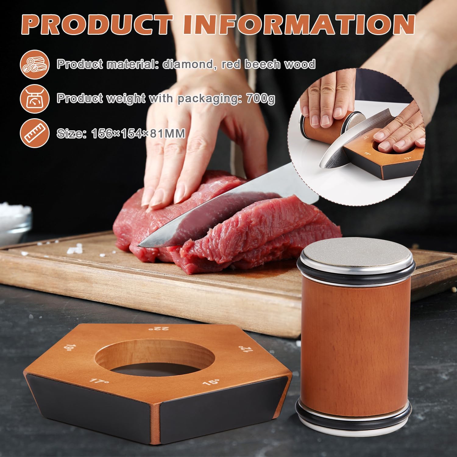 BladeRoll | Handmatige Diamant Messenslijper - Compact Rolontwerp, Handheld Slijphulpmiddel