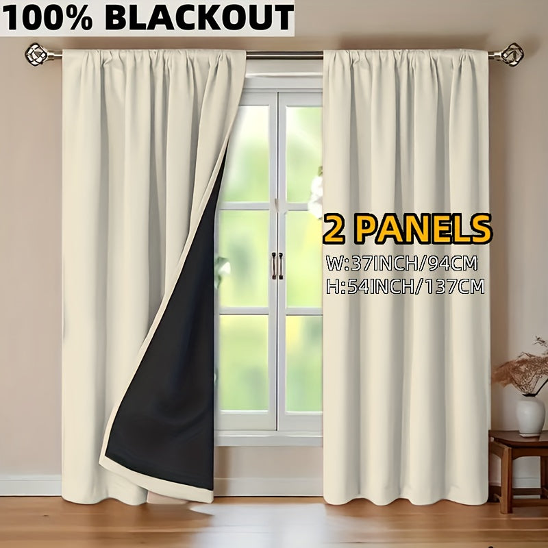 EclipseCurt | 2 stuks verduisteringsgordijnen, 100% lichtwerend, thermisch geïsoleerd