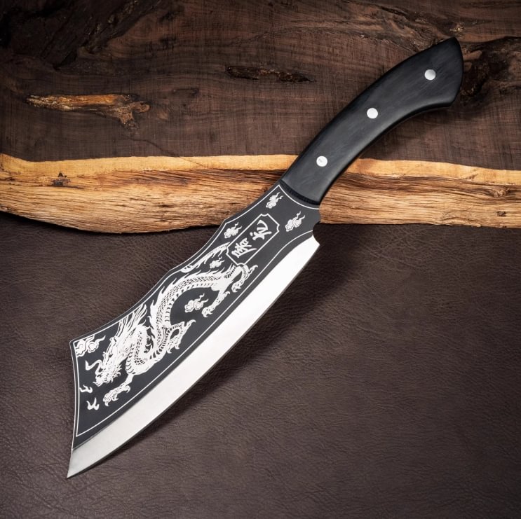 BladeFury | Dragon Slayer-mes – Handgemaakt koksmessen van koolstofstaal voor keuken- en culinair gebruik