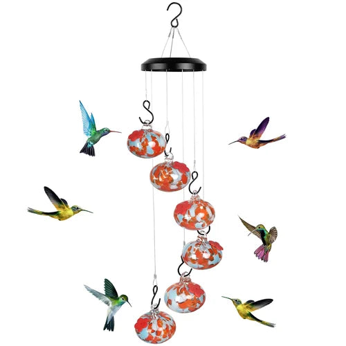 ChimeNectar | Windgong Kolibrie Voeder – Hangende Tuinvogelvoeder met Nectar Dispenser