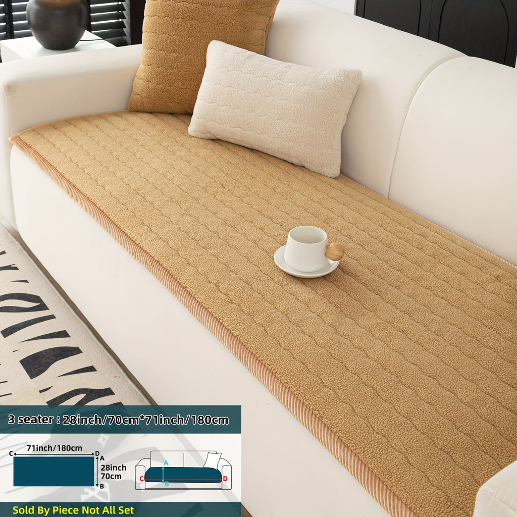 SnugWrap | Slipvaste Sofa Overtrek van Dik Pluche - Machinewasbaar, Huisdiervriendelijke Bankbeschermer voor de Woonkamer