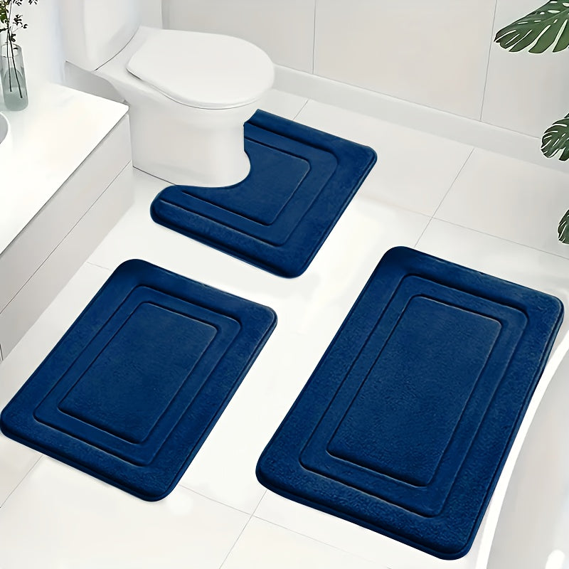 BathNest | 3-delige badkamermat van traagschuim – zacht, absorberend en antislip