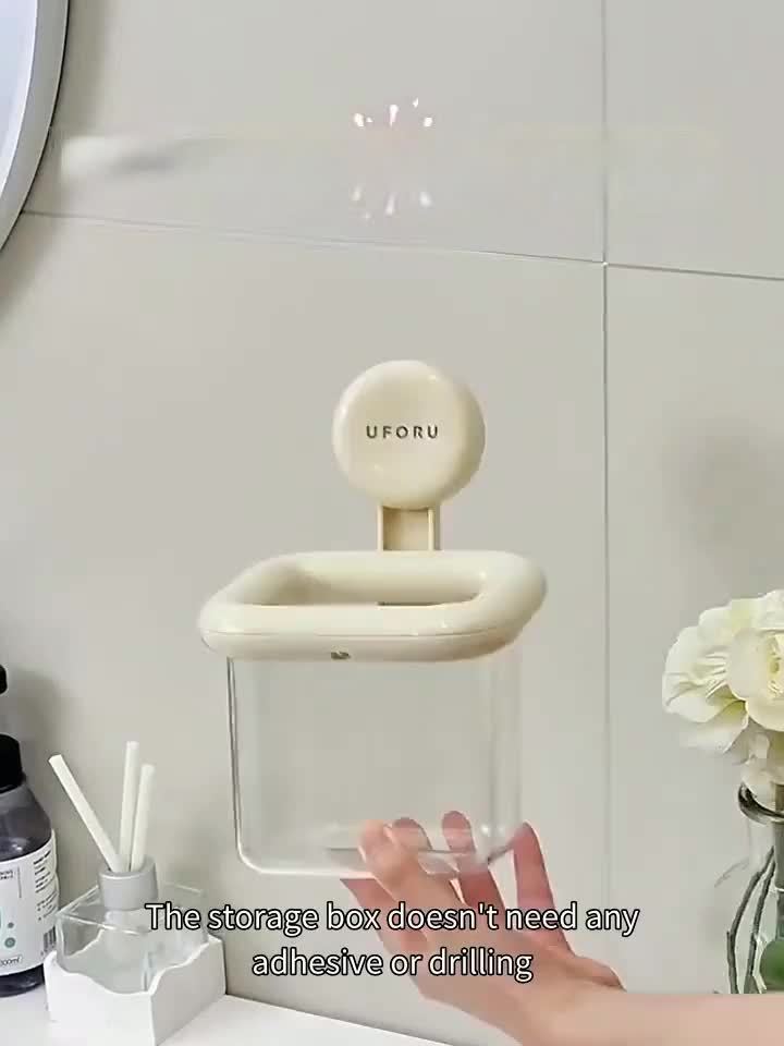 GripBrush | Wandgemonteerde tandenborstelhouder – Badkamerorganizer met zuignap, zonder boren