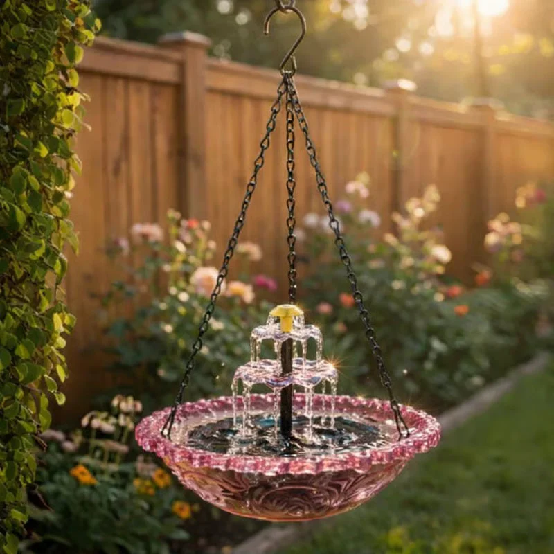 WingBath | Vintage vogelvoeder met waterbad – hangende voederbak voor buiten