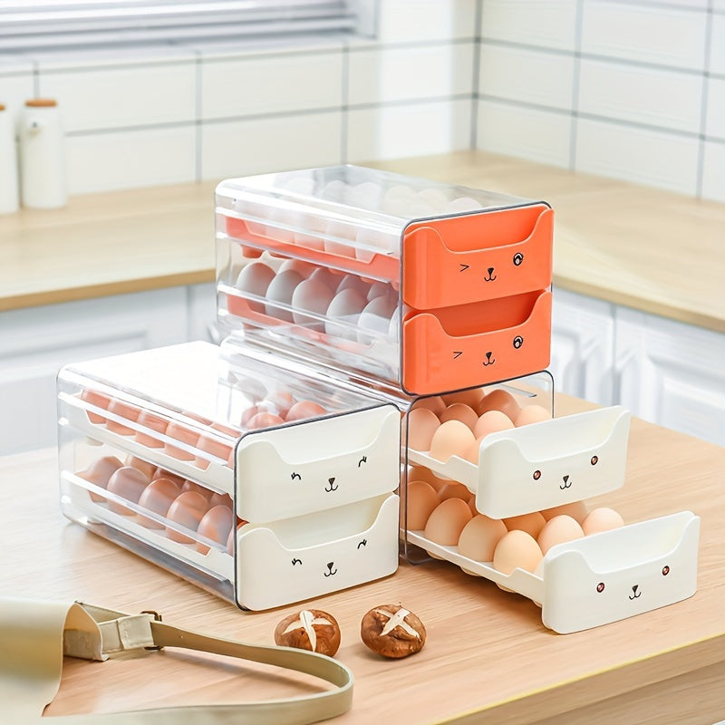 EggVault | Stapelbare eierhouderlade – Transparante keukenorganizer
