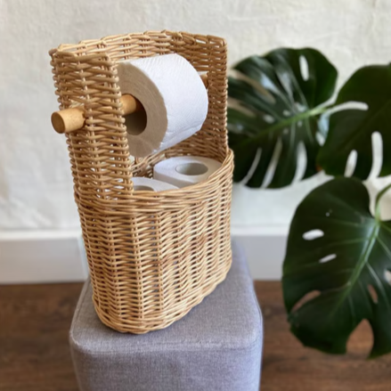 RollCove | Rustieke toiletrolhouder voor in de badkamer, boerderijstijl, vochtbestendig toiletpapierrek