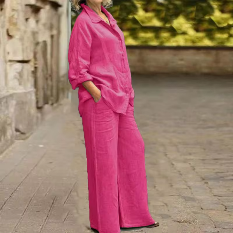 Yalia | Linnen set voor dames – Vintage, nonchalante zomeroutfit