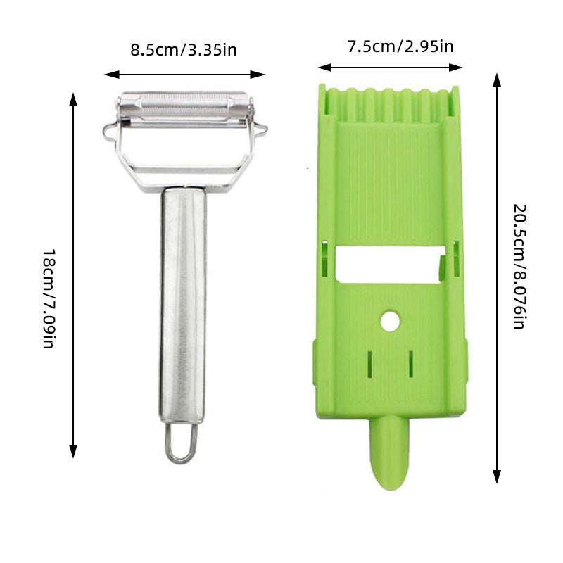 ShredSlice | 2-in-1 Handmatige Rasp & Snijder – Roestvrijstalen Fruit- en Groentesnijder