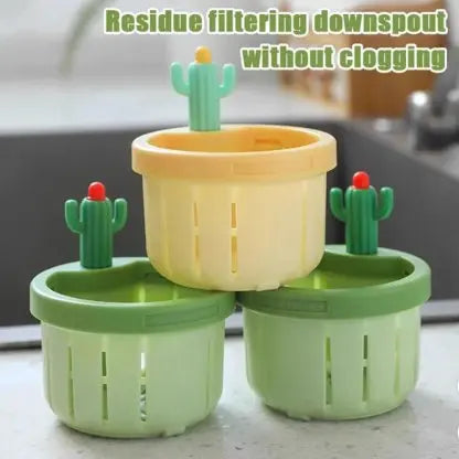 CactusCatch | Automatisch Cactus gootsteenzeefje - Uitwerping van voedselresten met drukknop