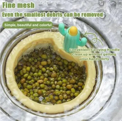 CactusCatch | Automatisch Cactus gootsteenzeefje - Uitwerping van voedselresten met drukknop