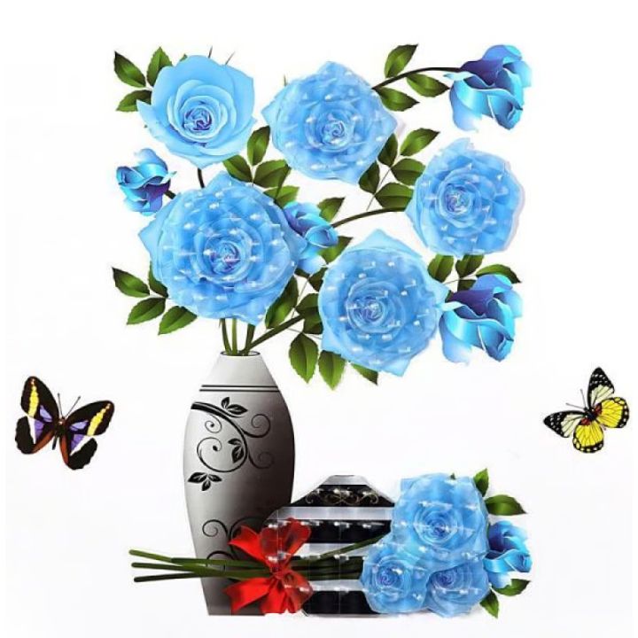 DecoVase | 3D Verwijderbare Vaas Muursticker - Bloemen Woondecoratie Muurschildering, Waterdicht
