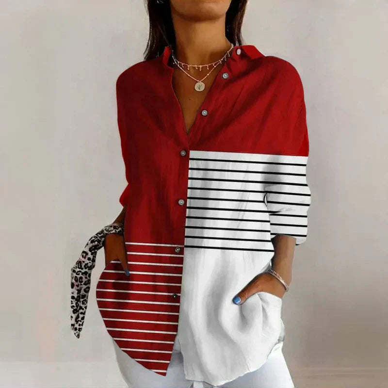 Maely | Elegante damesblouse – Klassieke vintage casual top met lange mouwen
