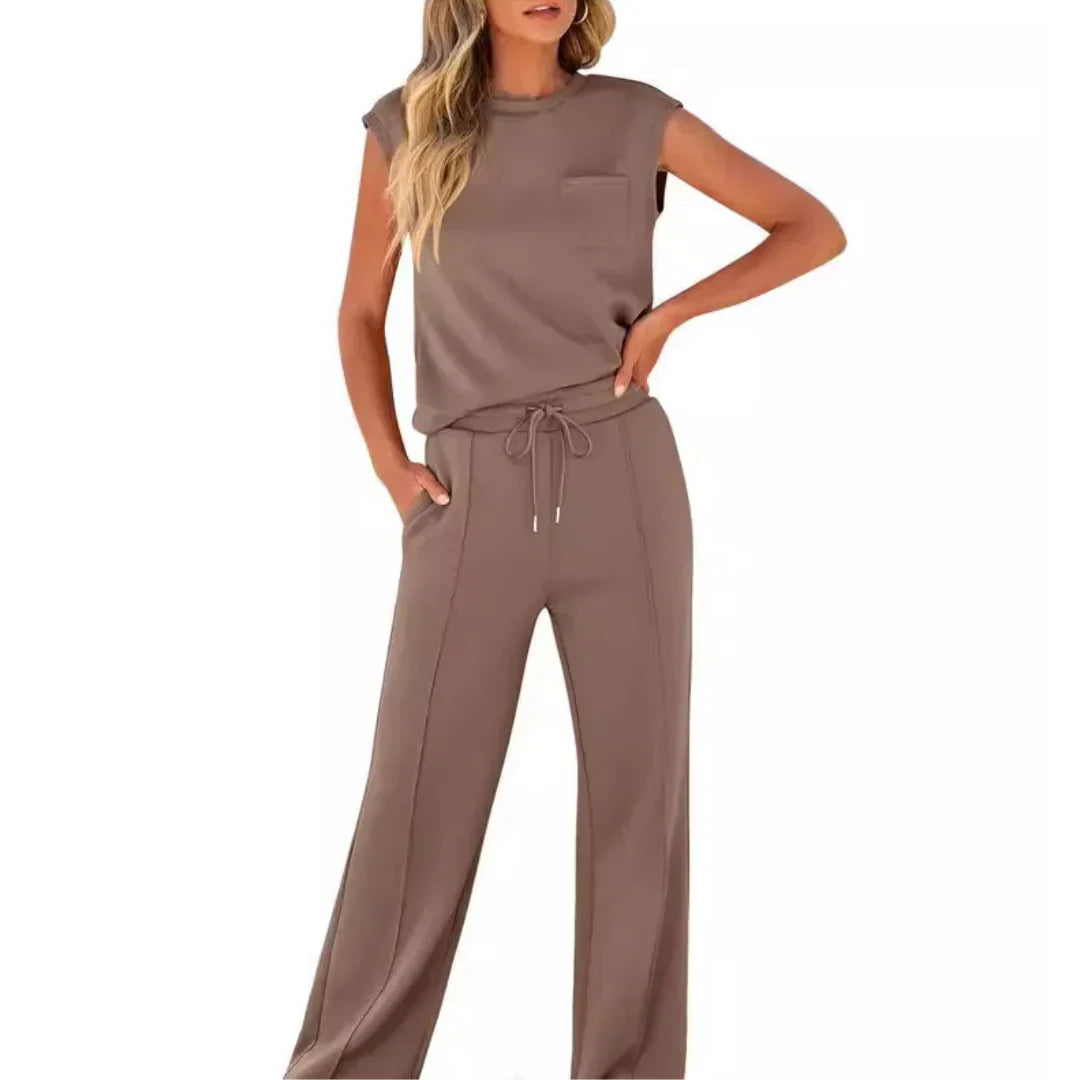 Fumi | Dames zachte zomerse loungewear set – 2-delige casual bijpassende set