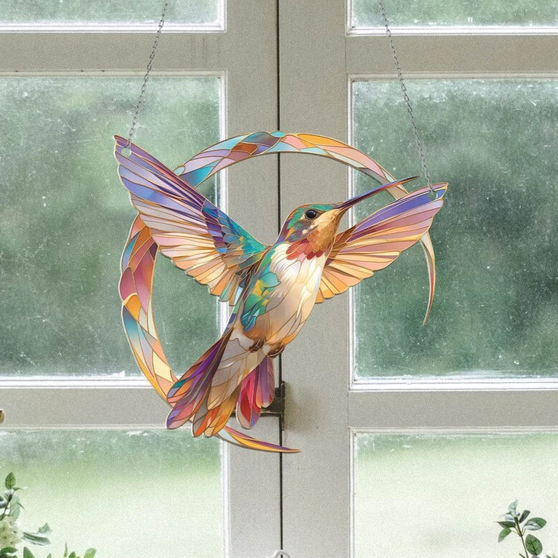CelestiBird | Kolibrie Kristallen Zonnevanger - Elegante Hangende Raamdecoratie, Prisma Lichtvanger voor Huis & Tuin
