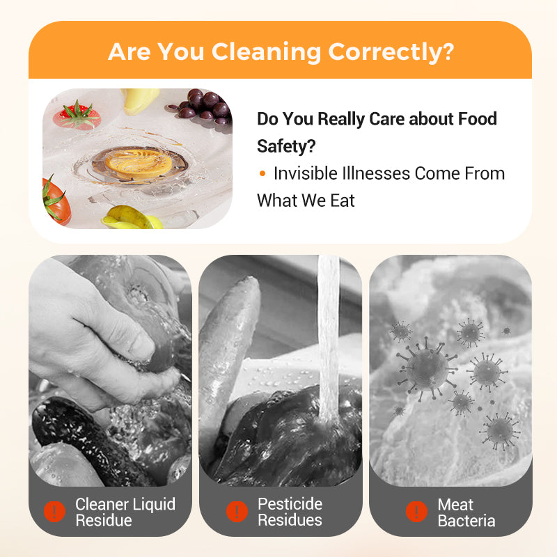 Freshora | Draagbare USB-voedselzuiveraar – Verwijdert pesticiden en bacteriën