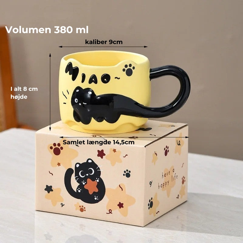 WhiskerStack | Stapelbare Keramische Kattenmokken - Schattige Koffie- & Theekopjes met Handvat