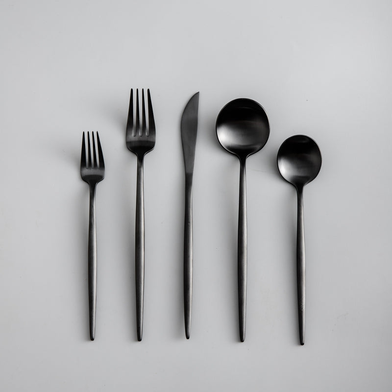 Finix | Minimalistische bestekset van roestvrij staal - Modern bestek voor de eetkamer, elegant tafelgerei