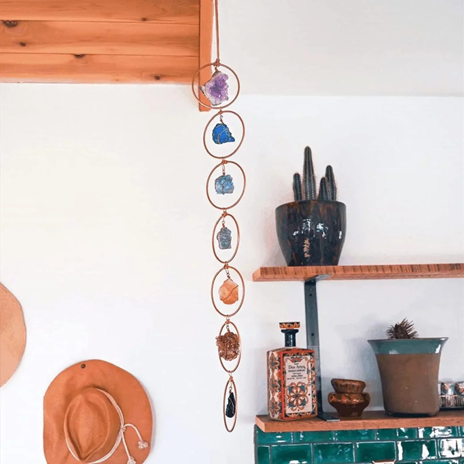 AuraCharm | 7 Chakra Hangend Ornament – Helende Kristallen Decoratie, Positieve Energie, Meditatie
