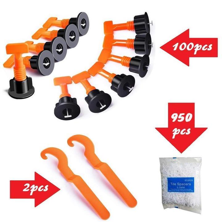 TileGrip | 50-Set Herbruikbaar Tegel Waterpas Systeem (PP & 430 Roestvrij Staal) - DIY Tegel Spacer Kit