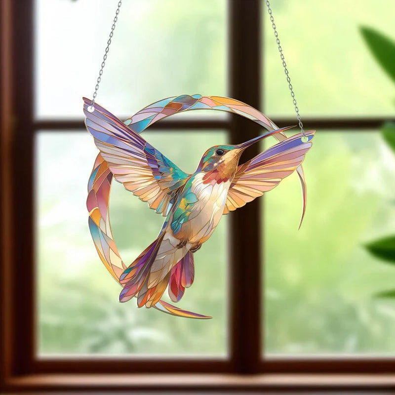 CelestiBird | Kolibrie Kristallen Zonnevanger - Elegante Hangende Raamdecoratie, Prisma Lichtvanger voor Huis & Tuin