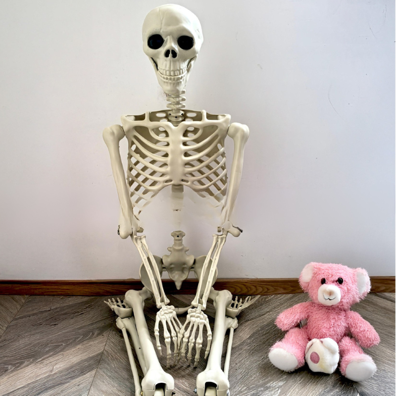 GhoulGuard | 170 cm levensgroot Halloween-skelet – beweegbare tuindecoratie voor een spookachtig spookhuis en tuin