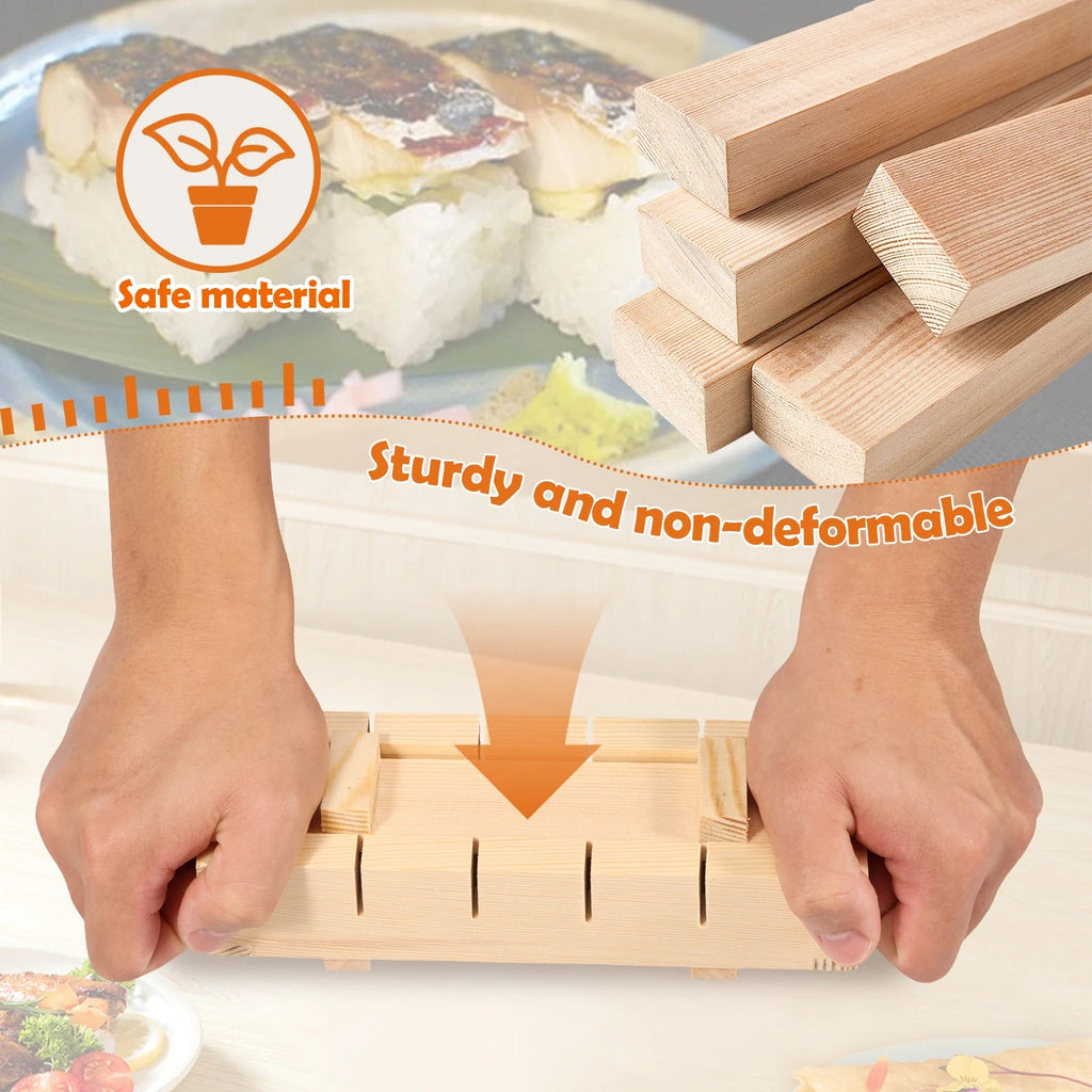 SushiForm | Handgemaakte Houten Sushi Persvorm – Traditionele Oshizushi Maker