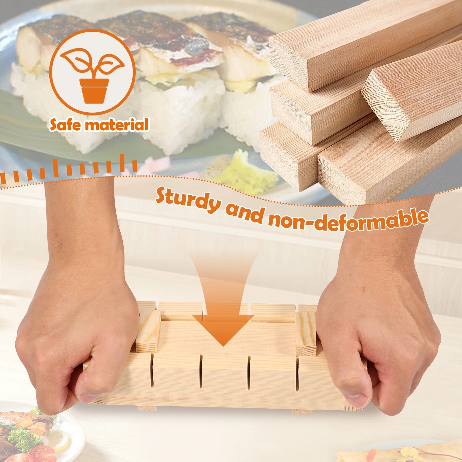 SushiForm | Handgemaakte Houten Sushi Persvorm – Traditionele Oshizushi Maker