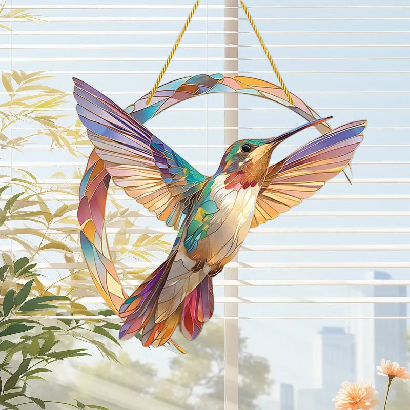 CelestiBird | Kolibrie Kristallen Zonnevanger - Elegante Hangende Raamdecoratie, Prisma Lichtvanger voor Huis & Tuin
