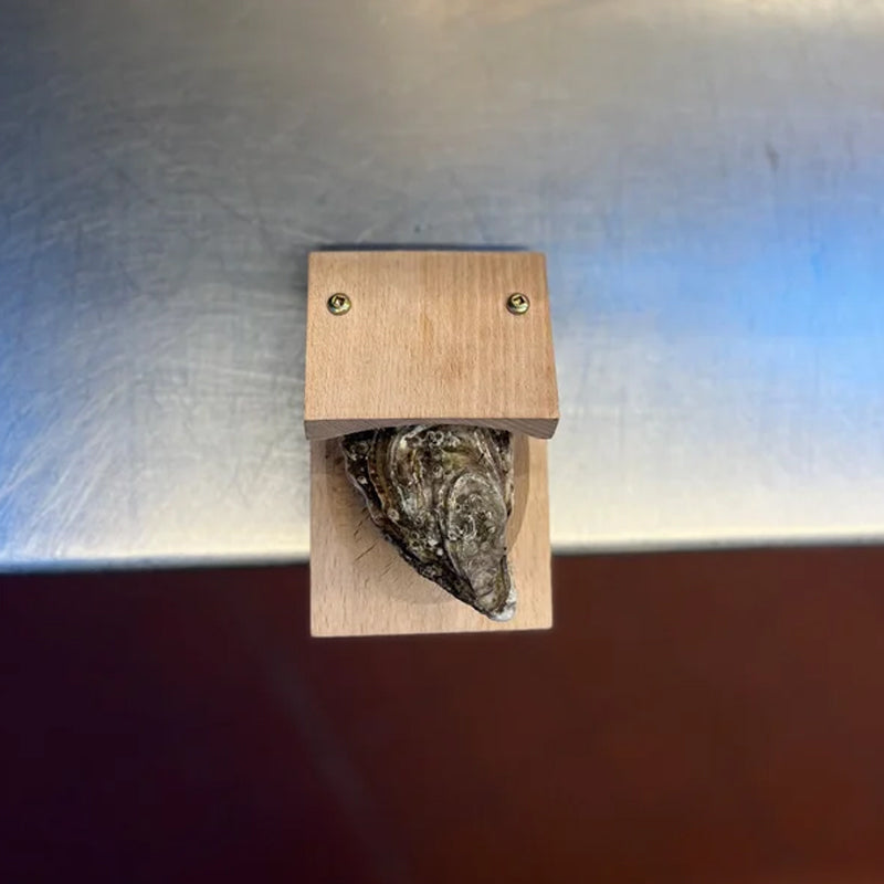 ClamGuard |  Houten handgreep voor oestersnippers - Veilige oesteropener