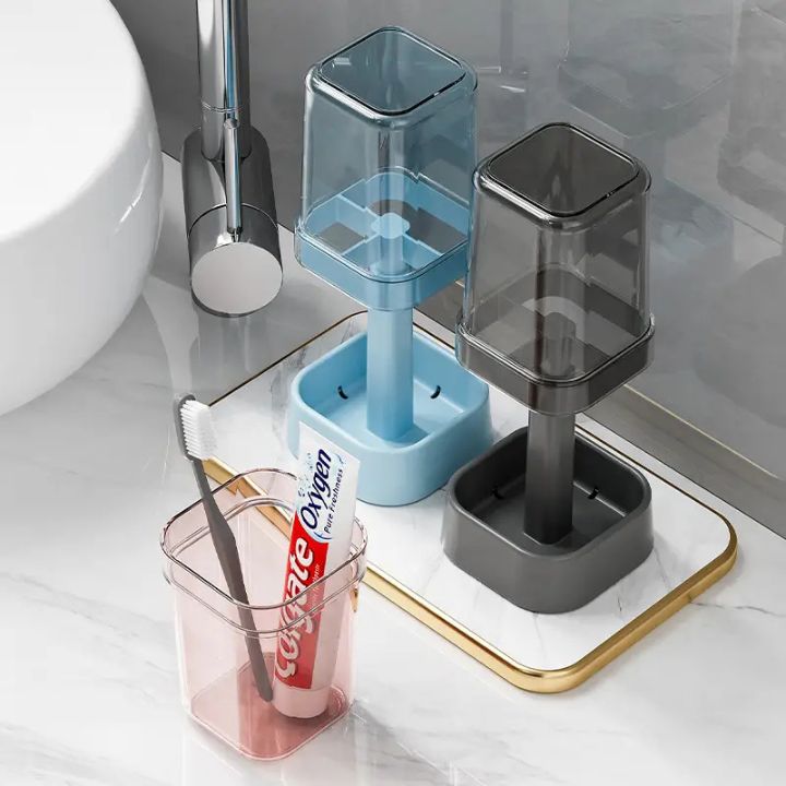 SealClean | Hygiënische tandenborstelhouder met deksel voor badkamer opbergen en organiseren