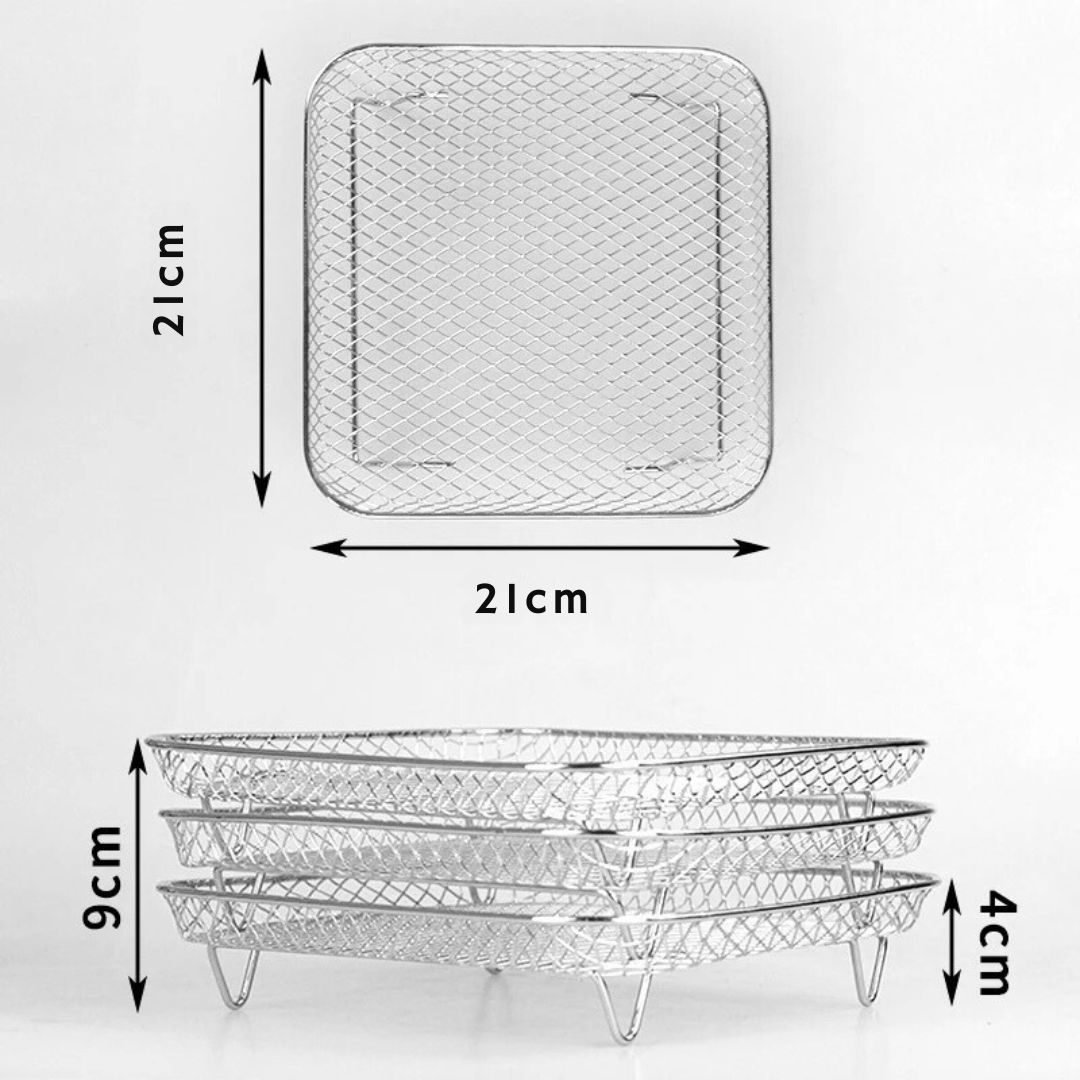 AirRack | Stapelbare Manden voor Luchtfriteuses - Ruimtebesparende Friteuse Accessoires