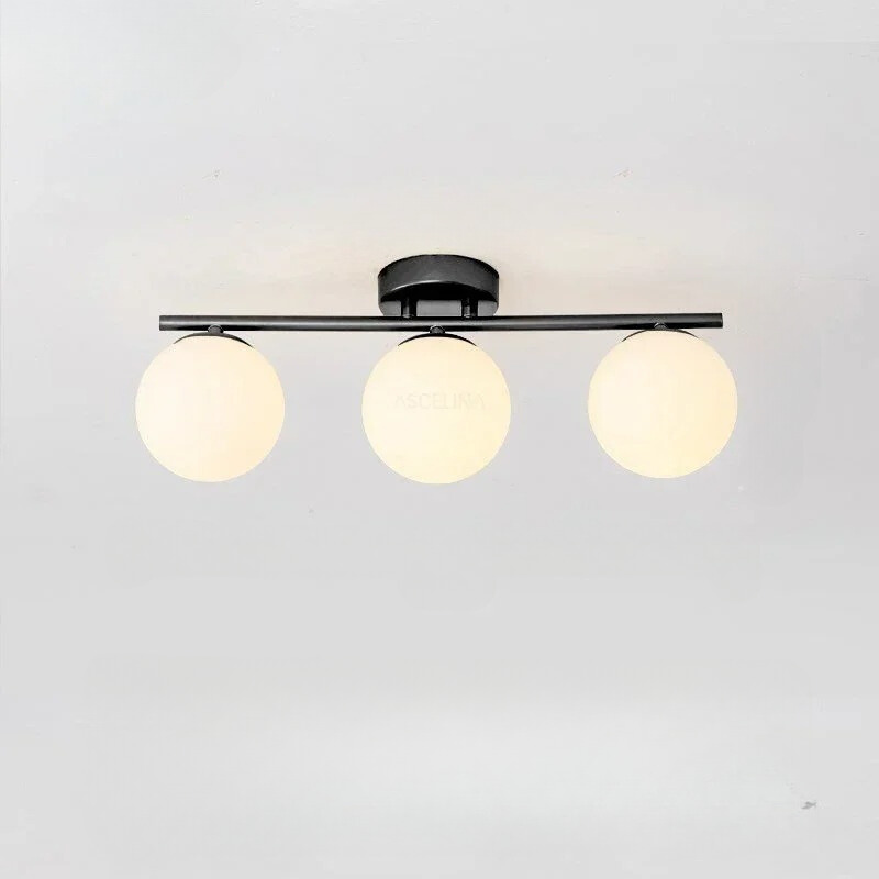 LumiSphere | LED glazen bol plafondlamp - Elegant Scandinavisch design, moderne witte hanglamp voor woonkamer, slaapkamer of keuken