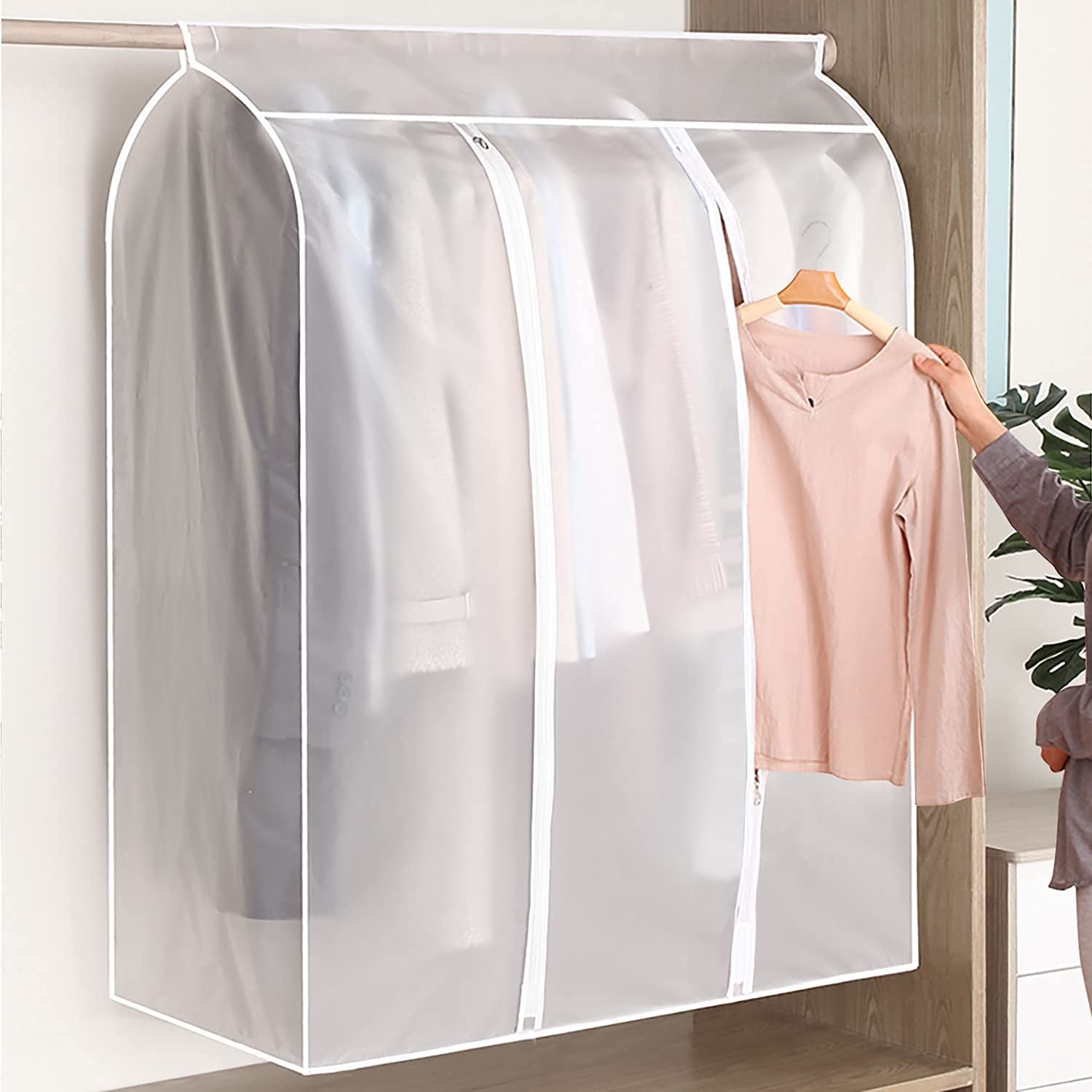 ClosetCocoon | Stofdichte kledinghoes - Ademende garderobe-organiser, Transparant & Opvouwbaar