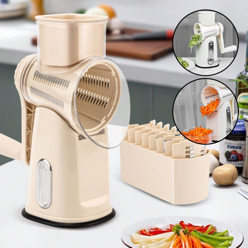 ChopEase | 5-in-1 Voedselhakker – Handmatige Groente- & Fruitmolen, Kaasrasp, Handheld Keukensnijder