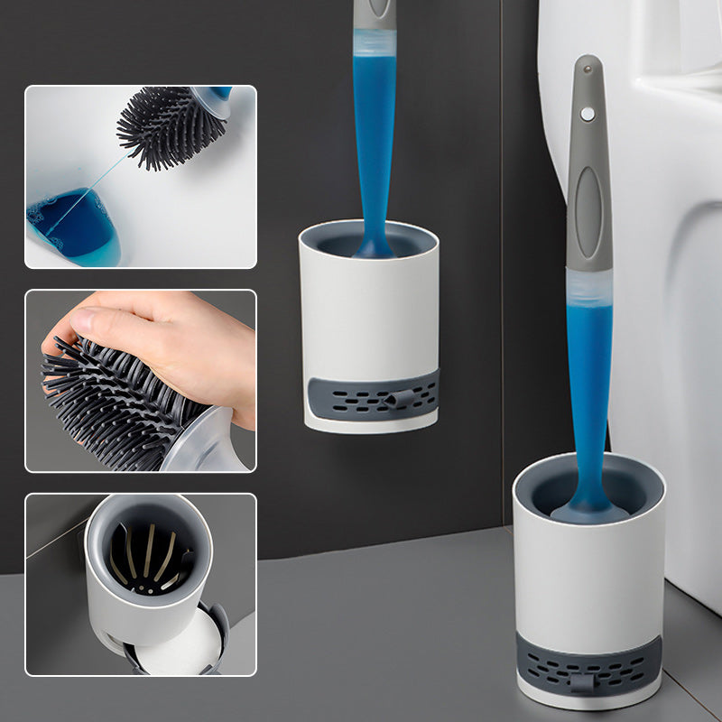 SaniBrush | Siliconen Toiletborstel met Navulbare Dispenserhendel voor Eenvoudige Reiniging & Hygiëne