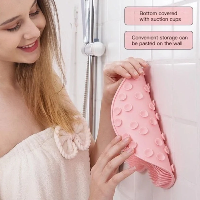 SilkiScrub | Silicone Douche Scrubber - anti-slip voet- en rugmassagekussen voor ontspanning en reiniging