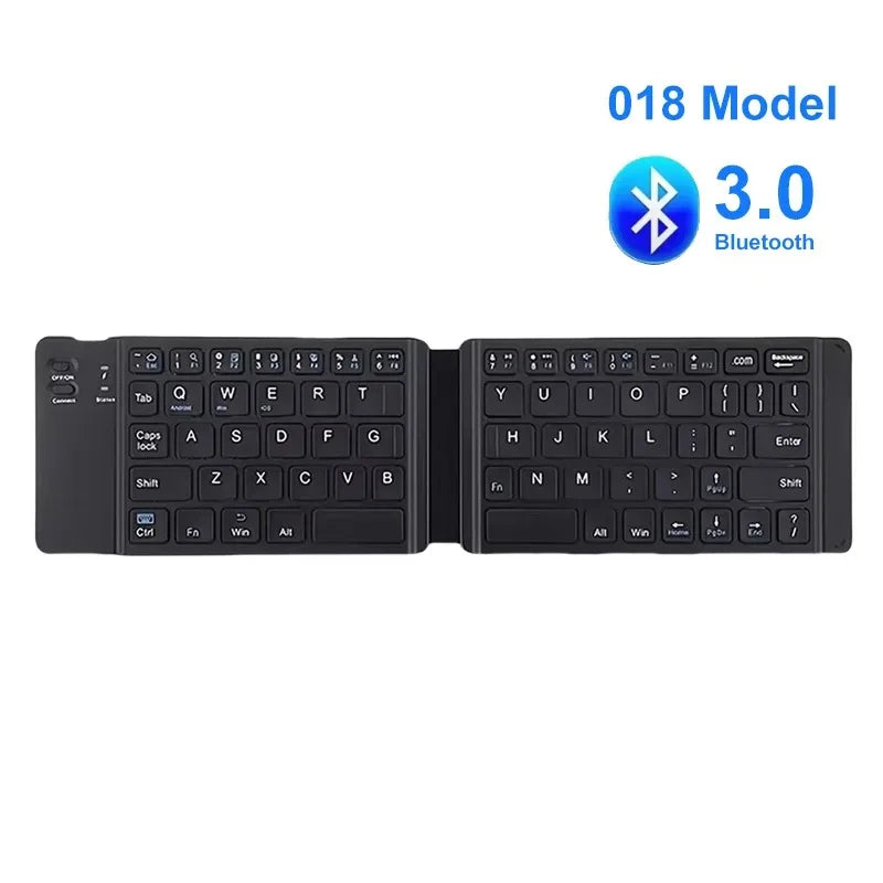 MiniKeys | Drievoudig opvouwbare Bluetooth-toetsenbord – Draadloos, dun, draagbaar, oplaadbaar, compact voor gebruik met mobiele telefoons, tablets en laptops