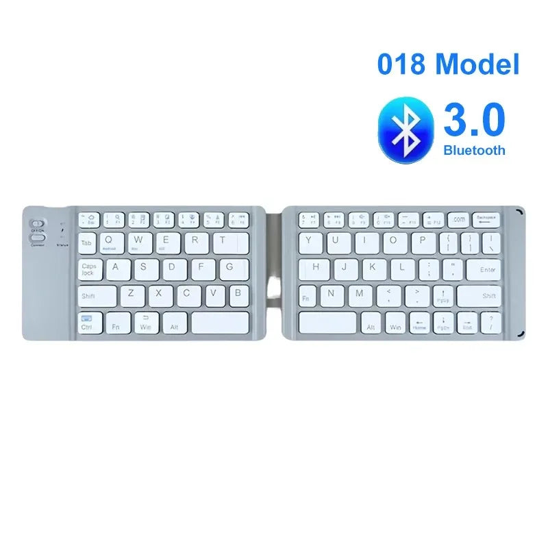 MiniKeys | Drievoudig opvouwbare Bluetooth-toetsenbord – Draadloos, dun, draagbaar, oplaadbaar, compact voor gebruik met mobiele telefoons, tablets en laptops