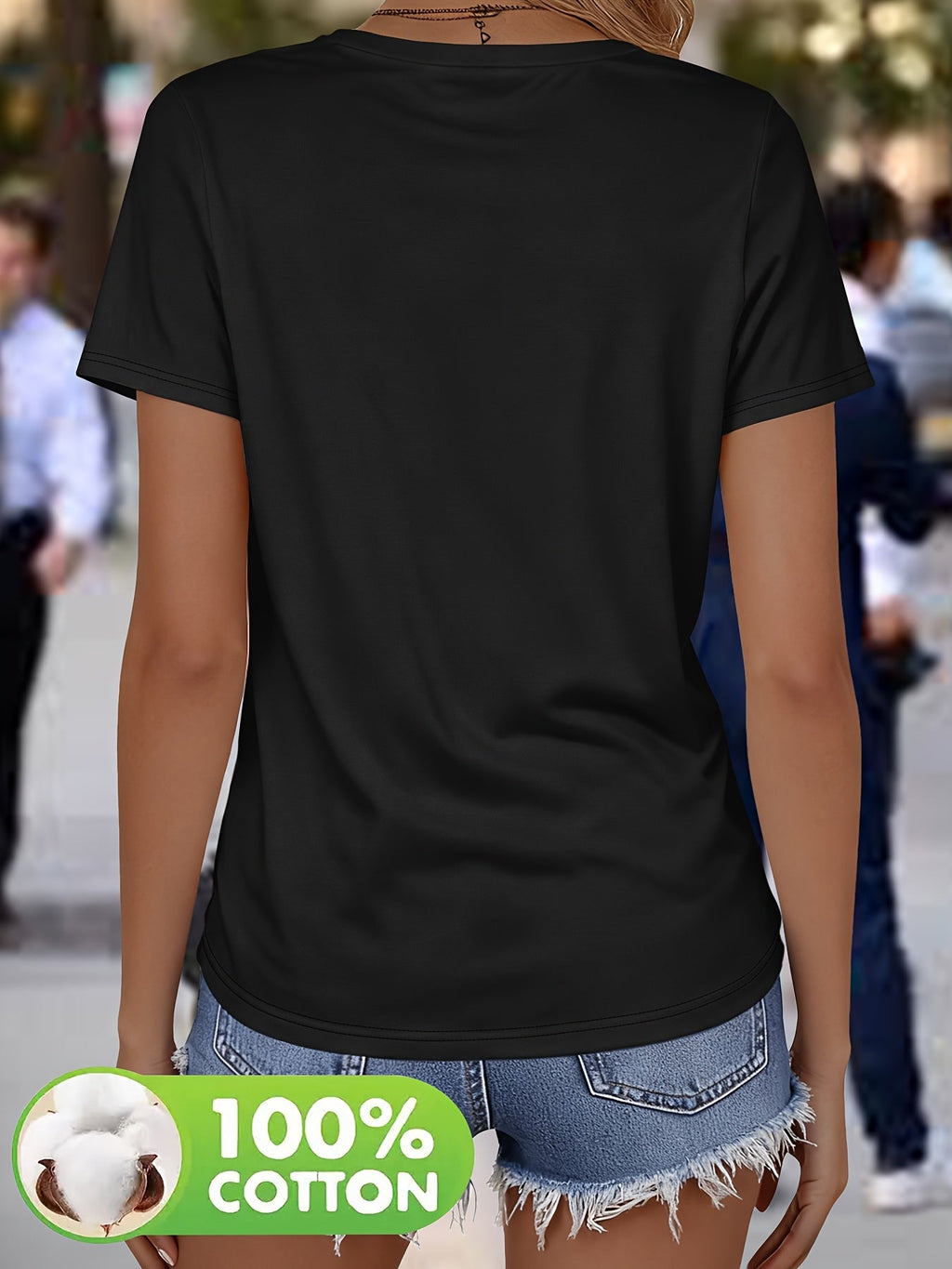 Delra | Elegante damestop met bladerenprint – Casual blouse met korte mouwen
