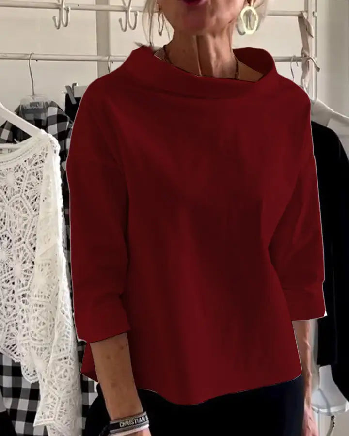 Ulmaria | Casual Blouse met 3/4 Mouwen – Luchtige Top met Relaxte Pasvorm voor Elke Dag