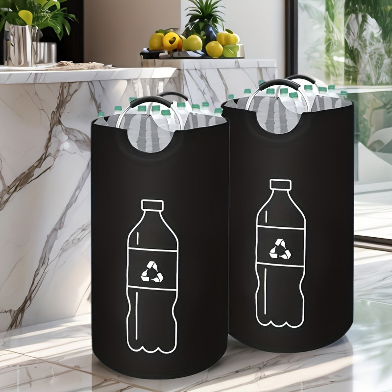 RecycLite | Extra grote opvouwbare recyclingbak voor thuis – cilindervormige opbergmand met open bovenkant