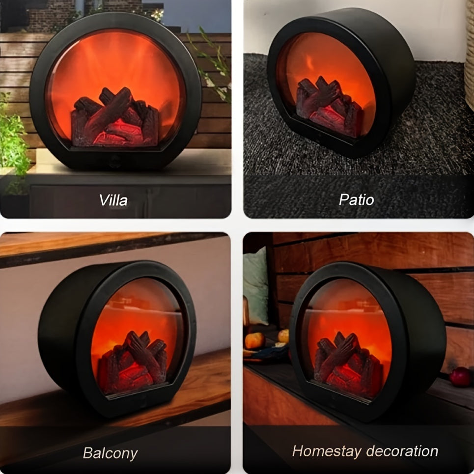 FlameGlow | Simulatie Houtskool Vlamlamp - Batterij- & USB-voeding voor binnen-/buitendecoratie