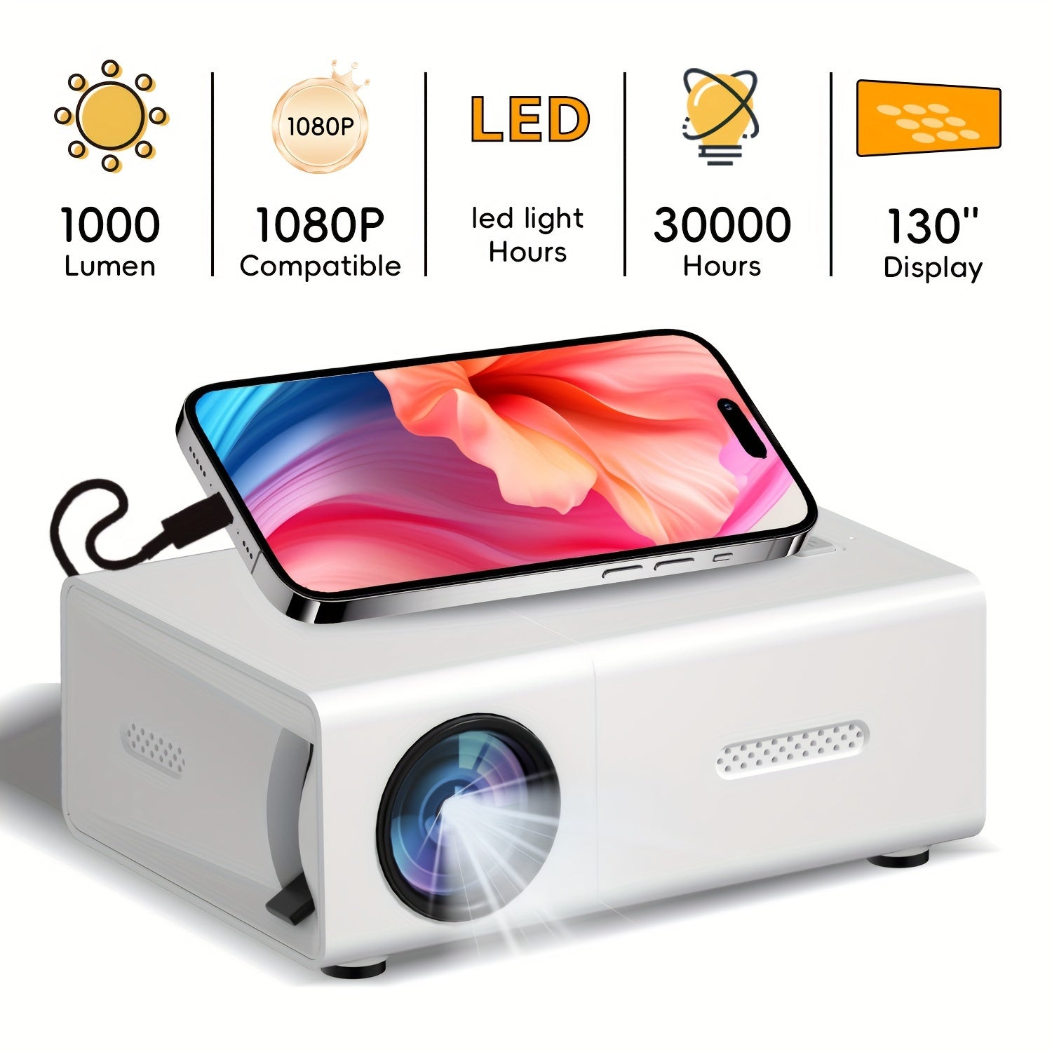 Projecta | Draagbare Miniprojector - Compatibel met Android/iOS/Windows & TV-sticks