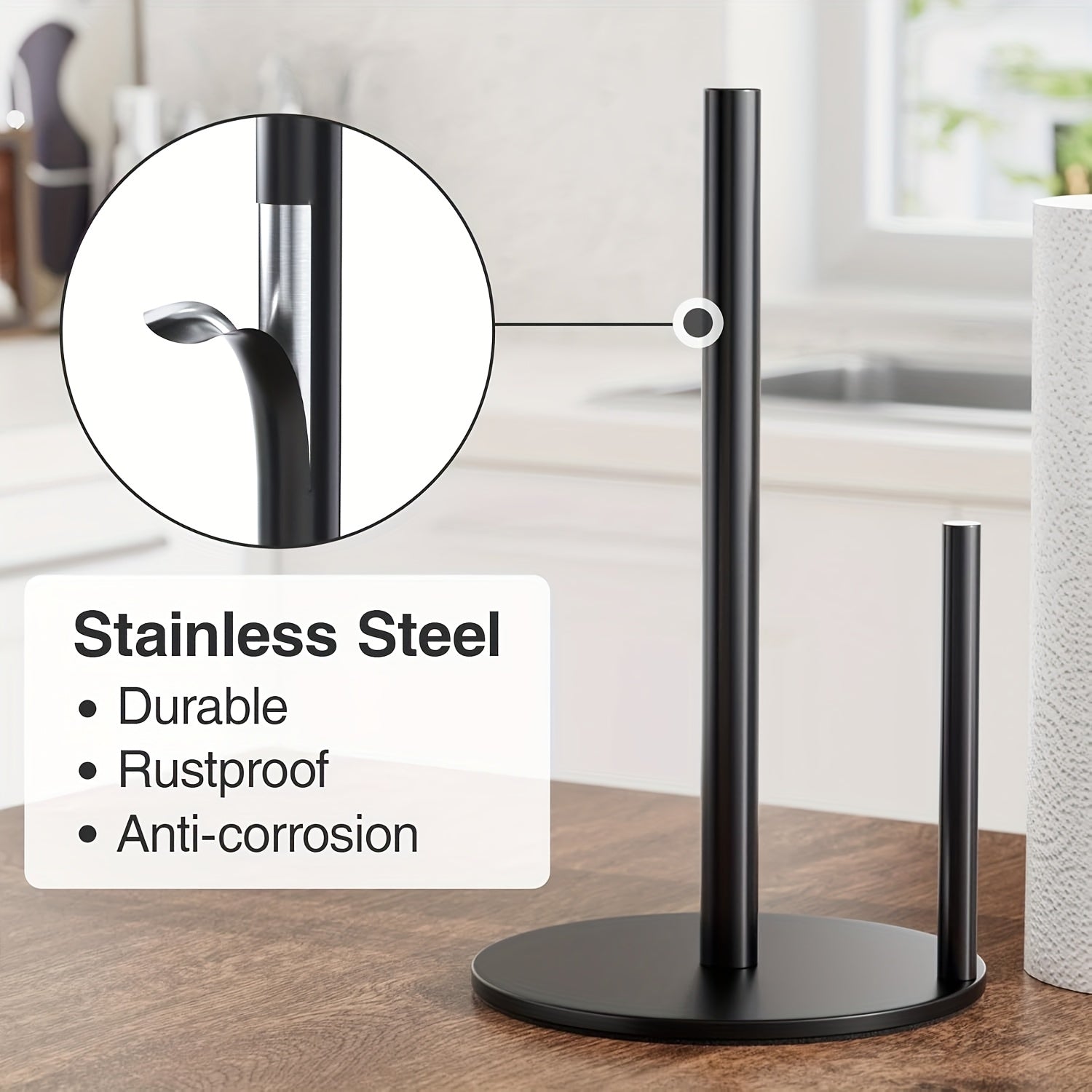 SleekRoll | Roestvrijstalen keukenrolhouder – Organizer voor keukenrollen